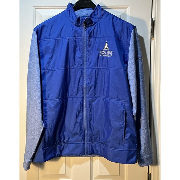 NWT Cutter & Buck Stealth Hybrid Quilted XL Blue Windbreaker Jacket Embroidered